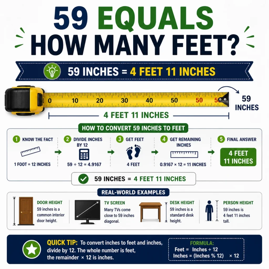 59 equals how many feet