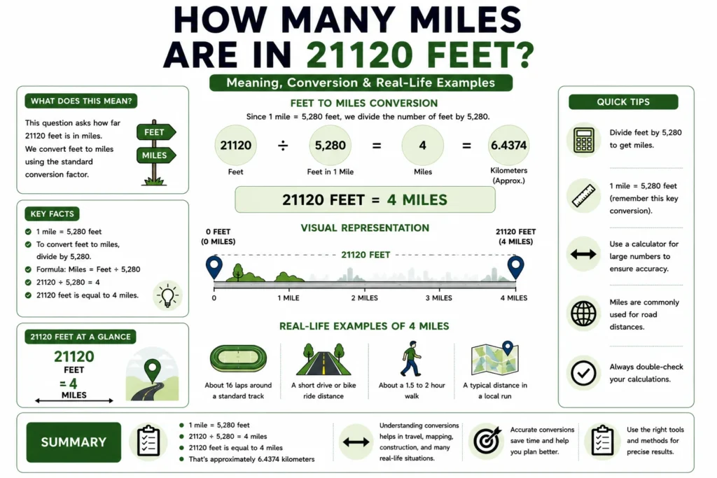 How Many Miles Are in 21120 Feet