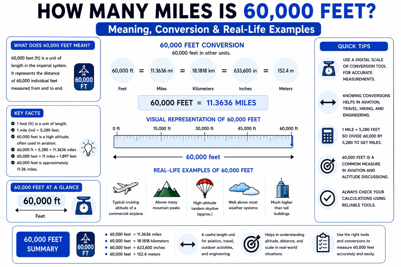 How Many Miles Is 60,000 Feet
