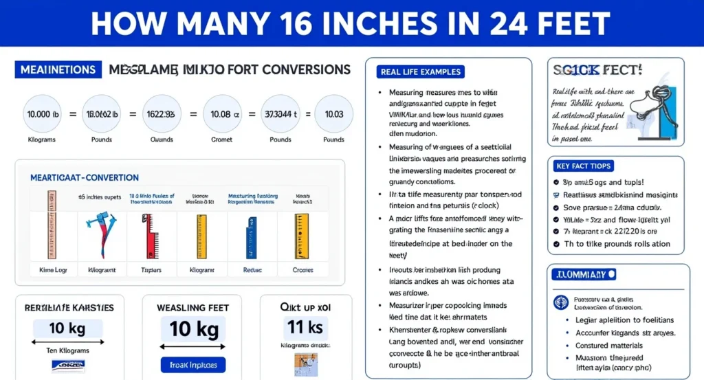 how many 16 inches in 24 feet