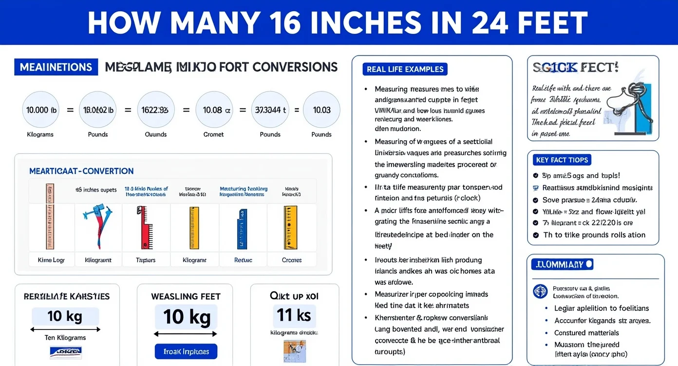 how many 16 inches in 24 feet