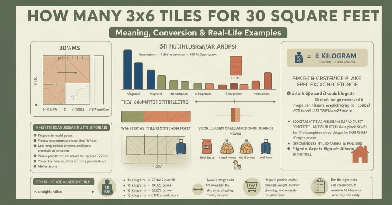 how many 3x6 tiles for 30 square feet