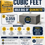How many cubic feet in an 80lb bag of Quikrete