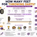 how many feet for throwing darts
