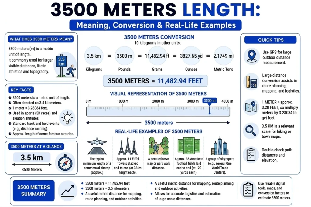 how many feet is 3500 meters