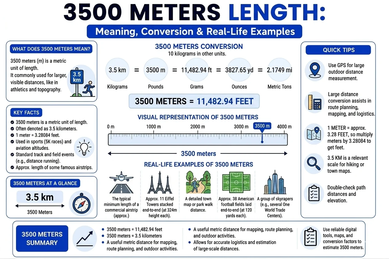 how many feet is 3500 meters