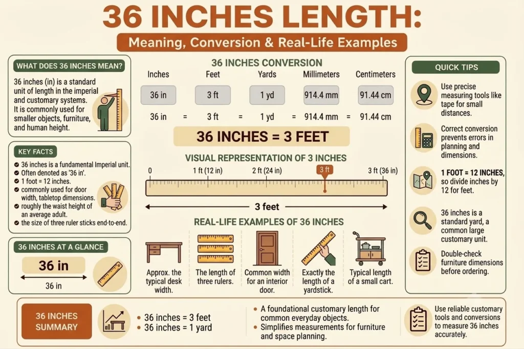36in is how many feet
