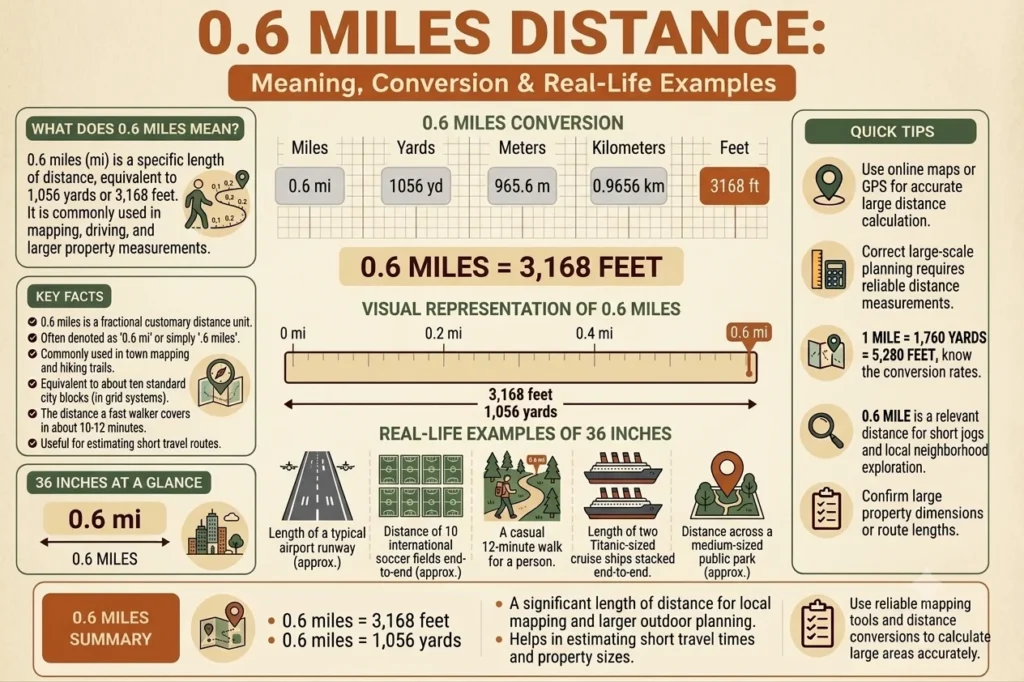 How Many Feet Is 0.6 Miles