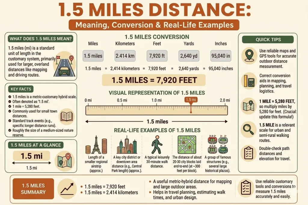 how many feet are in 1.5 miles