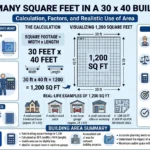 how many square feet in a 30 x 40 building